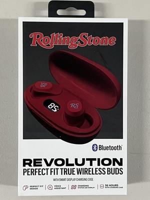 RollingStone Revolution True Wireless Bluetooth Earbuds Deep Bass Red