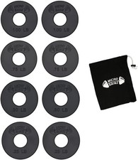 Micro Gainz Standard 1-Inch Center Hole Fractional 8 Piece Weight Plates with Ba