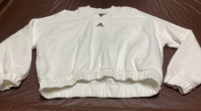 Womans Size Medium Adidas White Long Sleeve Thick Crop Top