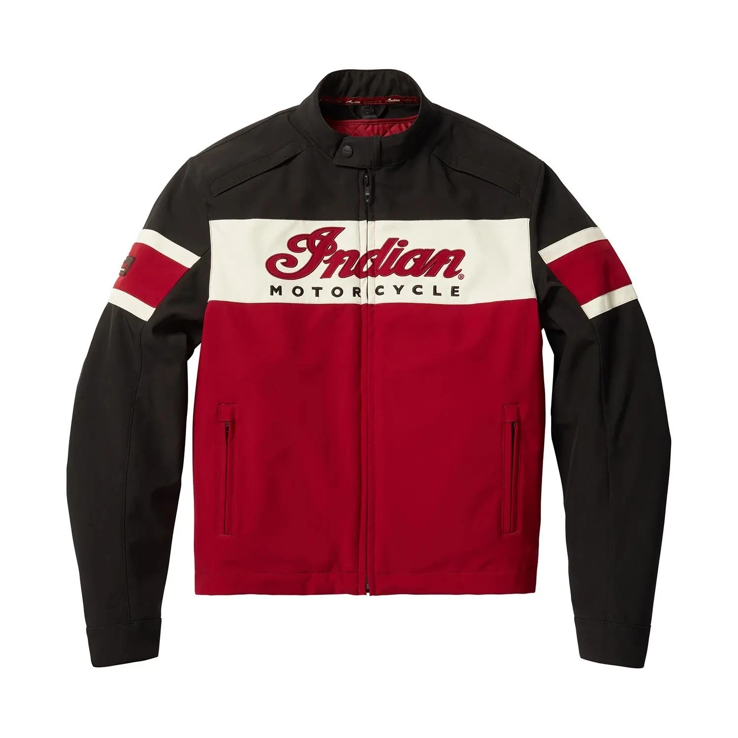 Men’s Indian Red Black Motorcycle Cafe Racer Genuine Leather Jacket Biker Coat