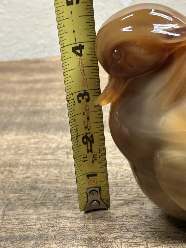 Estatuilla de pato vintage de vidrio de escoria imperial marrón carmelo/caramelo 4-1/2" de alto ~ BONITA Foto 3 de 4