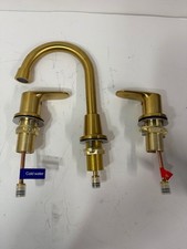 8 in. Double Handle Bathroom Faucet with Drain Kit Inclued in Brushed Gold