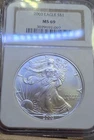 2003 American Silver Eagle NGC MS69 Brown Label -Blast White Gem!