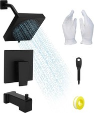 Genta Matte Black Shower Trim Kit Tub Spout Handle