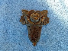 Altes  Jugendstil Holz Ornament  Zierelement  Aufsatz  M&ouml;bel, T&uuml;r 14x11x1cm (2)