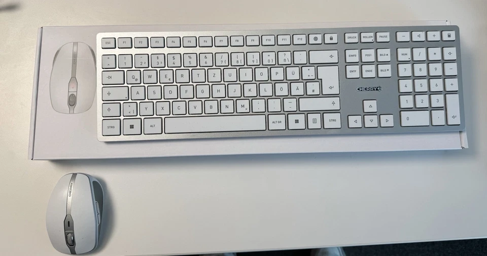 CHERRY DW 9100 SLIM Tastatur-und-Maus-Set - Weiß/Silber - Bild 3 von 4