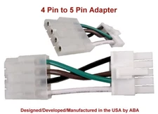 5 pin 4 wire HARNESS Ice Maker OEM 4 Pin ADAPTOR ABA Made USA 1 Yr War W11517113