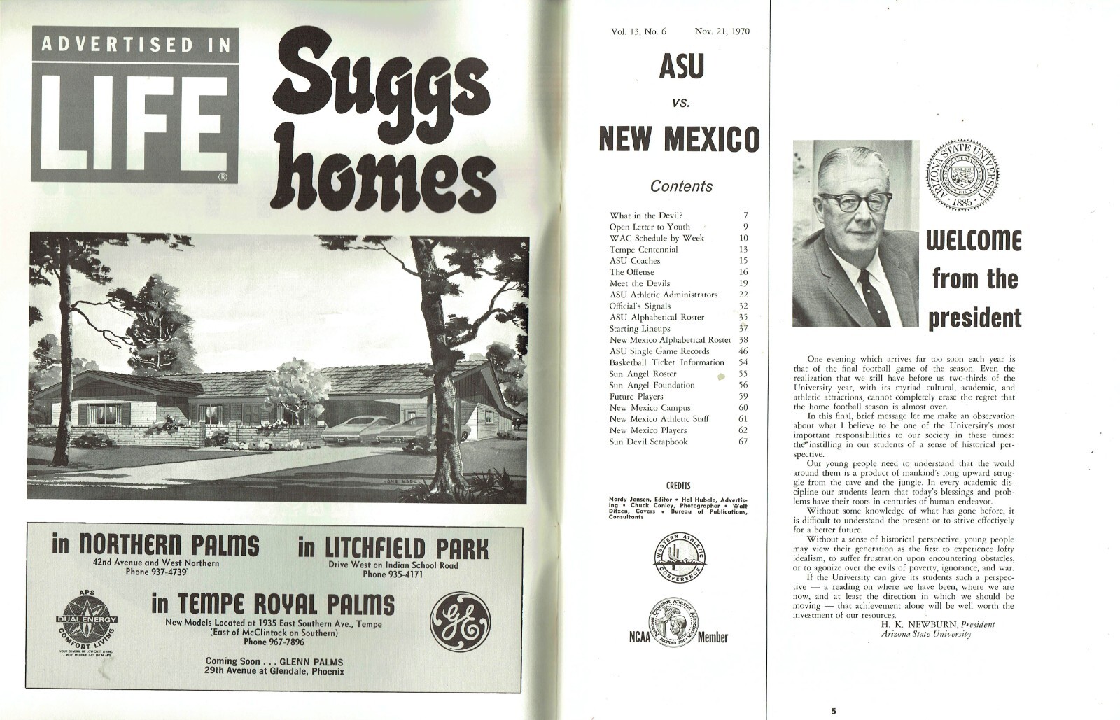 VINTAGE 1970 SUN DEVILS FOOTBALL GAME PROGRAM NOV 21 1970 ILLUST BY vintage-1970-sun-devils-football-game-program-nov-21-1970-illust-by