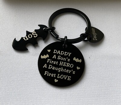 Dad Gift Keychain A Son First Hero A Daughter First Love Gift Daddy Keyring  - Main Image