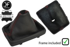 ROT NAHT LEDER HANDBUCH SCHALTSACK+KUNSTSTOFFRAHME F?R AUDI A4 B9 15-18