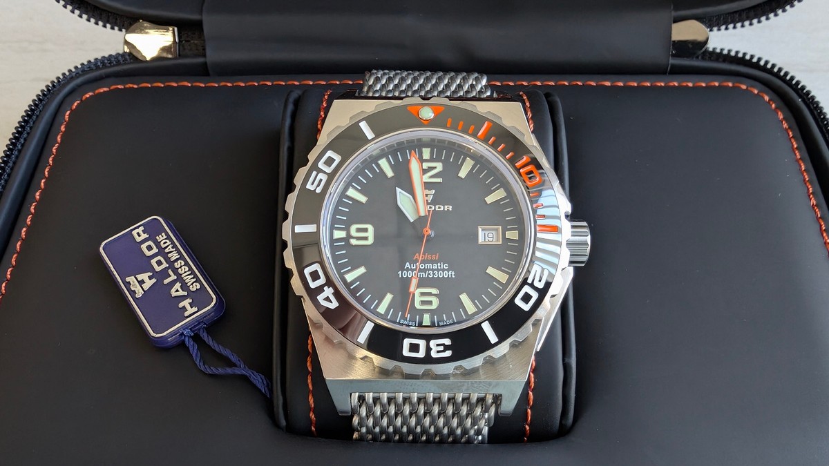 Haldor Abissi 1000M 45.5mm Swiss Automatic Men's Diver Watch ETA