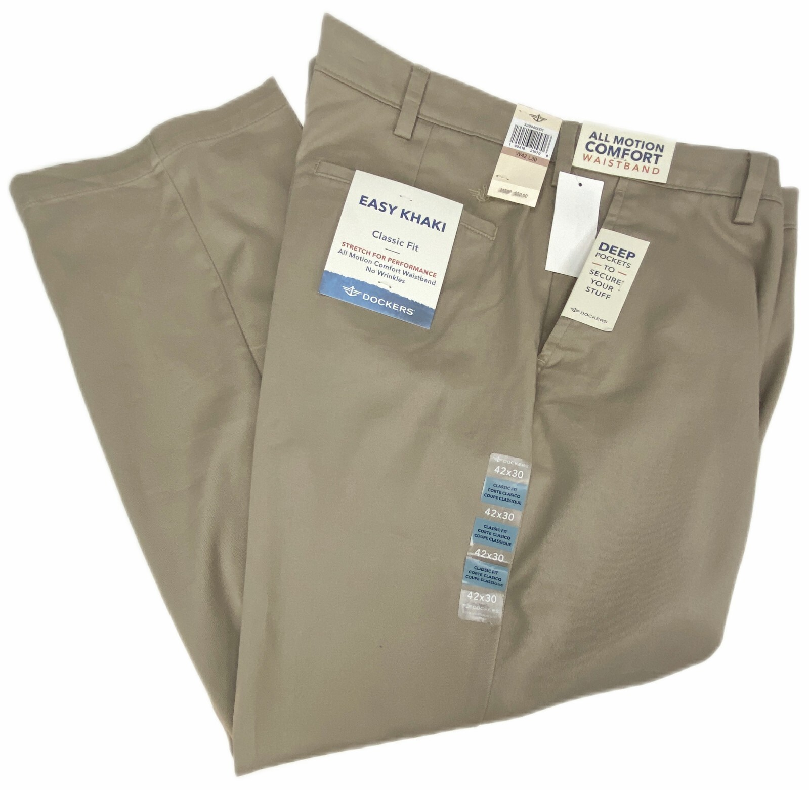 42x30 Dockers Easy Khaki Classic Fit No Wrinkles Pant Deep Pockets eBay