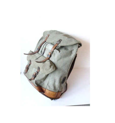 Swiss Army Military Backpack Rucksack 1960 Canvas Salt & Pepper Switzerland RAR