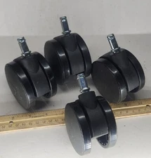 Caster Wheels 3" Swivel Stem Dual Wheel  Lack Free Roll General Purpose 4 pack