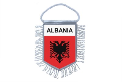 Fanion Albanie - Shkumbini Peqin, Wimpel/Pennant Vintage