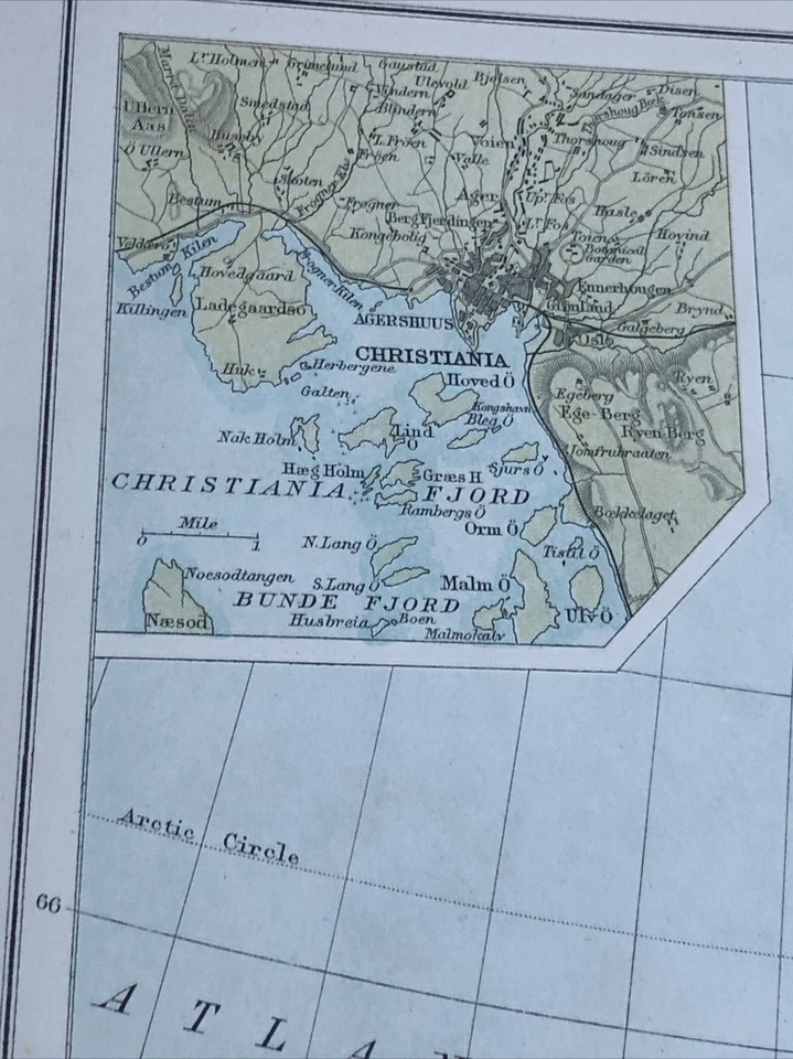 1891: Mapa de Noruega Suecia y el Báltico Europa Rusia impresión antigua #CTA27 Foto 3 de 4