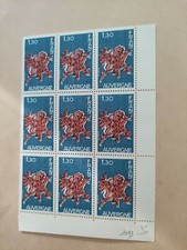 Bloc de 9 timbres région Auvergne France  1975 YT 1850