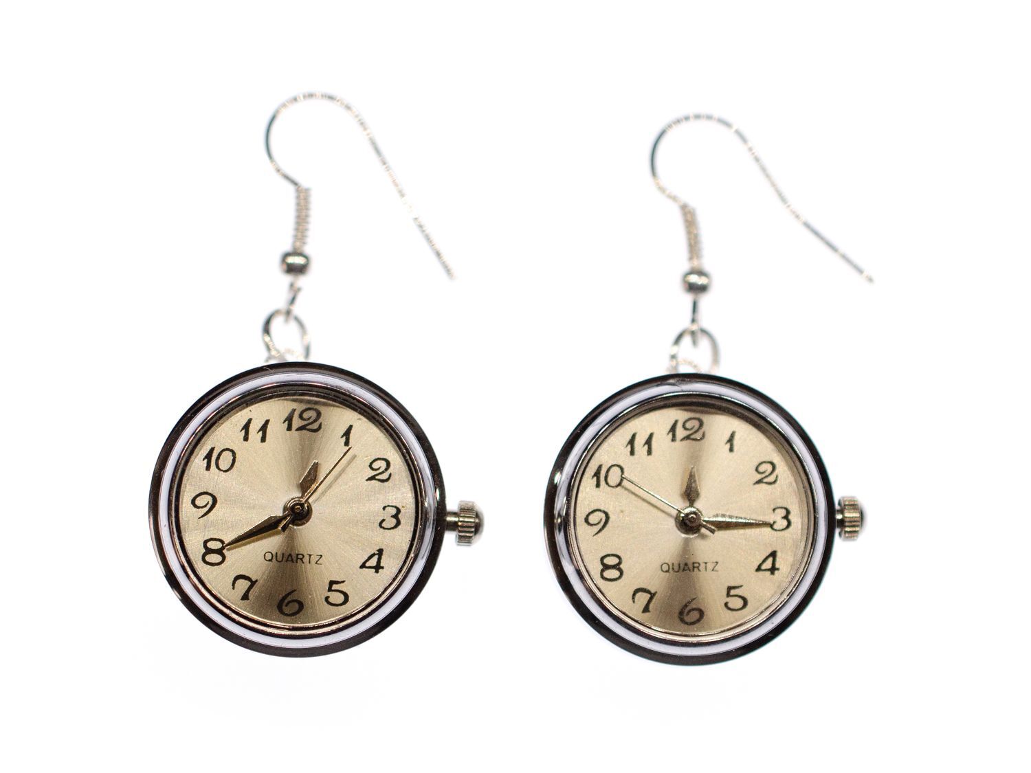 Miniblings Snap Button Time Watch Works Earrings