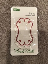 QuicKutz Deck The Halls Clear Acrylic "Frame" Stamp  Scrapbooking  Crafts