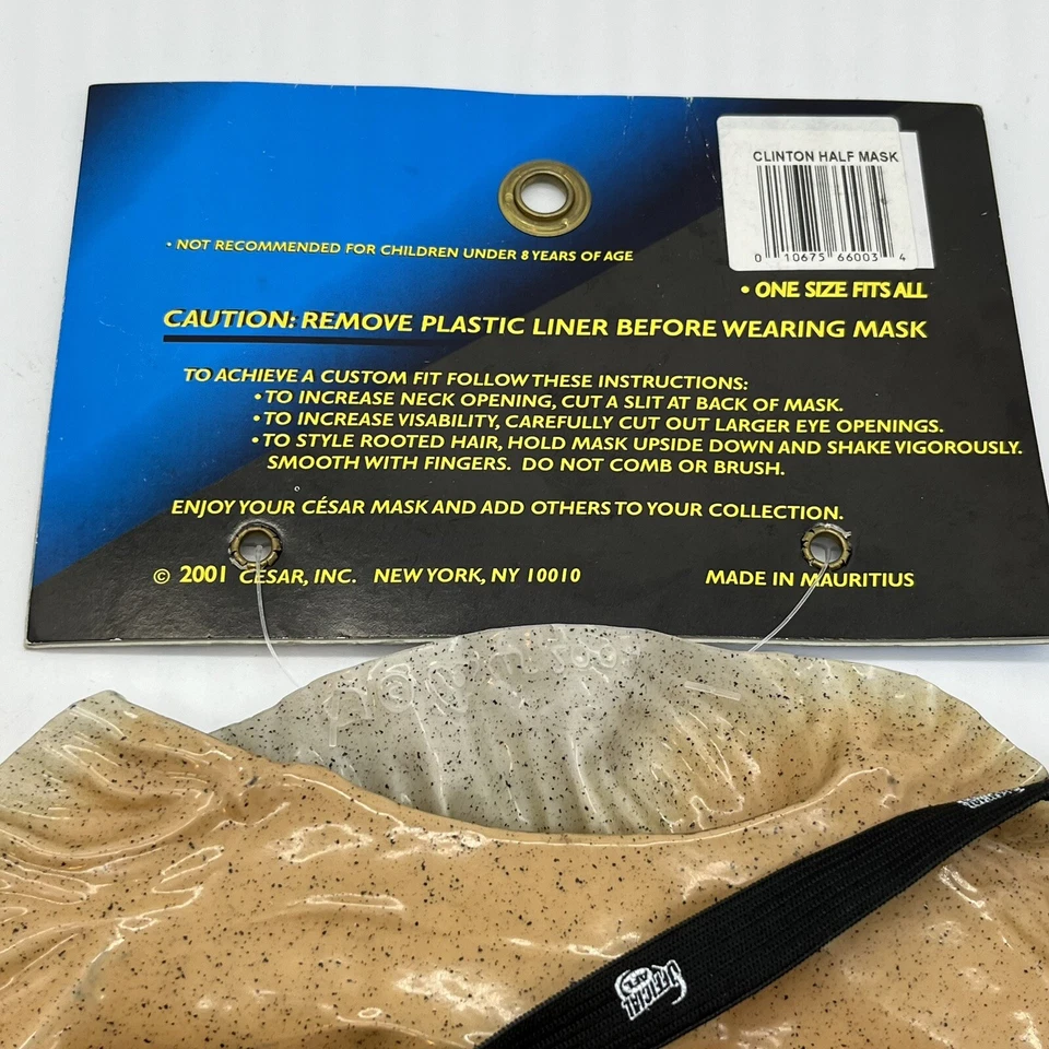 Vintage Adult Bill Clinton Soft Vinyl Half Mask Halloween Costume Dress Up Cesar - Image 3 of 4