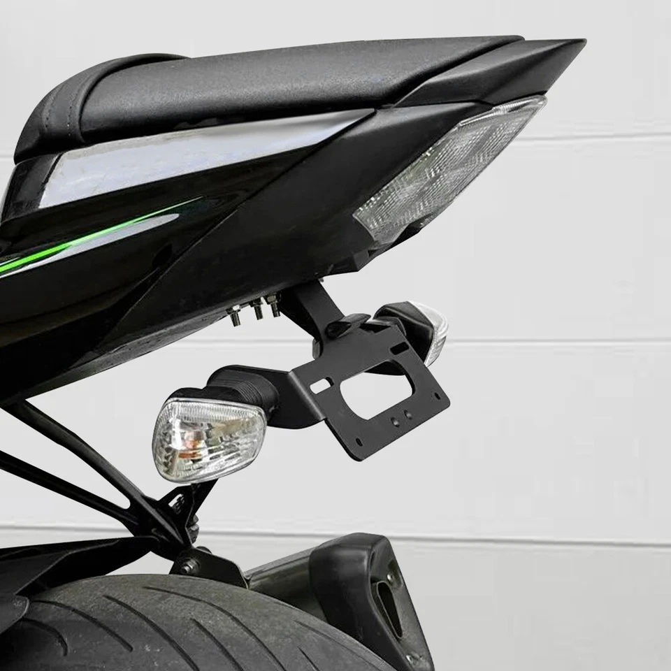 Soporte de matrícula de marco apto para Kawasaki Ninja ZX6R 09-18 ZX10r 08-10 Foto 2 de 4