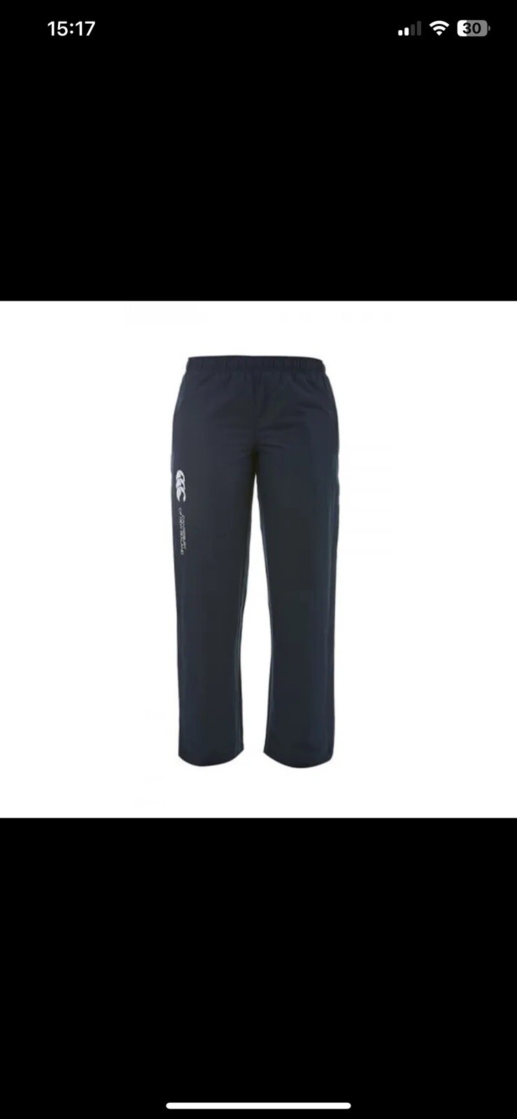 Canterbury Women’s Tracksuit Bottoms Open Hem Stadium Pant Size 14