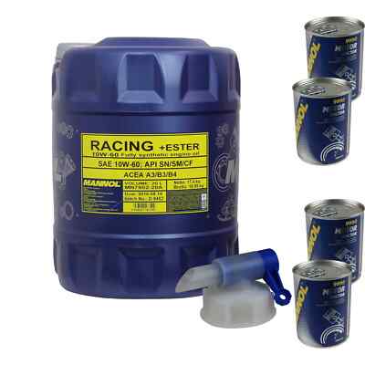 20L Motoröl MANNOL Racing+Ester 10W-60 4x MANNOL Motor Doctor ADDITIV