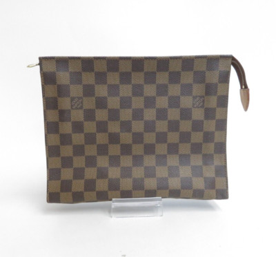 Original Louis Vuitton Damier Ebene Poche Toilette 26 Clutch Tasche #38396