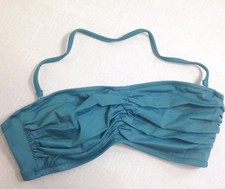 NWT J. CREW RUCHED BANDEAU HIDDEN UNDERWIRE TOP 38863 Swim Suit 34C FSP GREEN