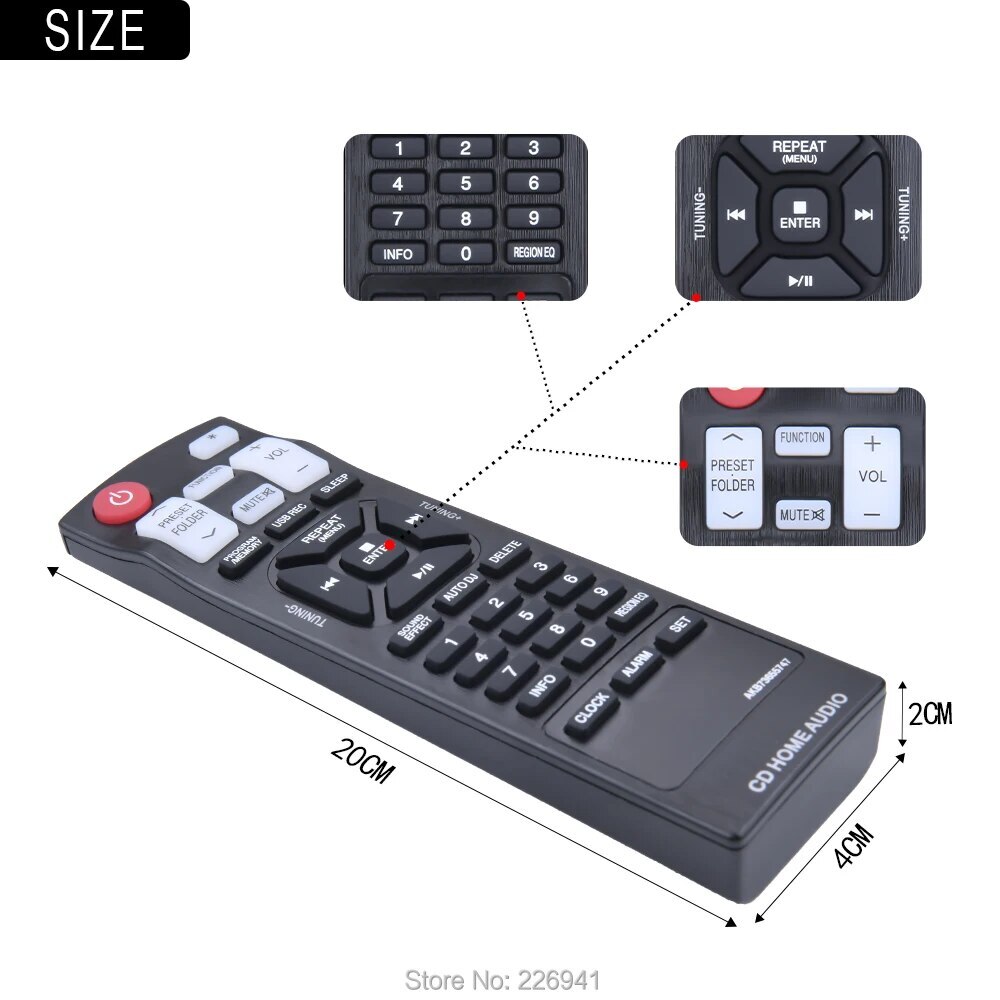 New AKB73655747 Remote Control fit for LG CD Home Audio Mini HiFi