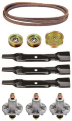 John Deere E140 100 Series 48'' Mower Deck Parts Rebuild Kit Spindles Blades Belt