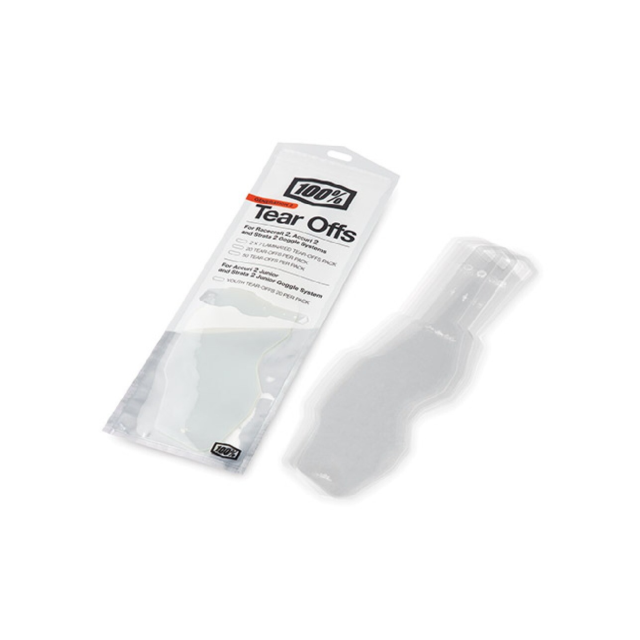 100% Tear-Offs Standard per Maschere Motocross Rc2/Ac2/St2 (Conf. Da 50 pezzi)