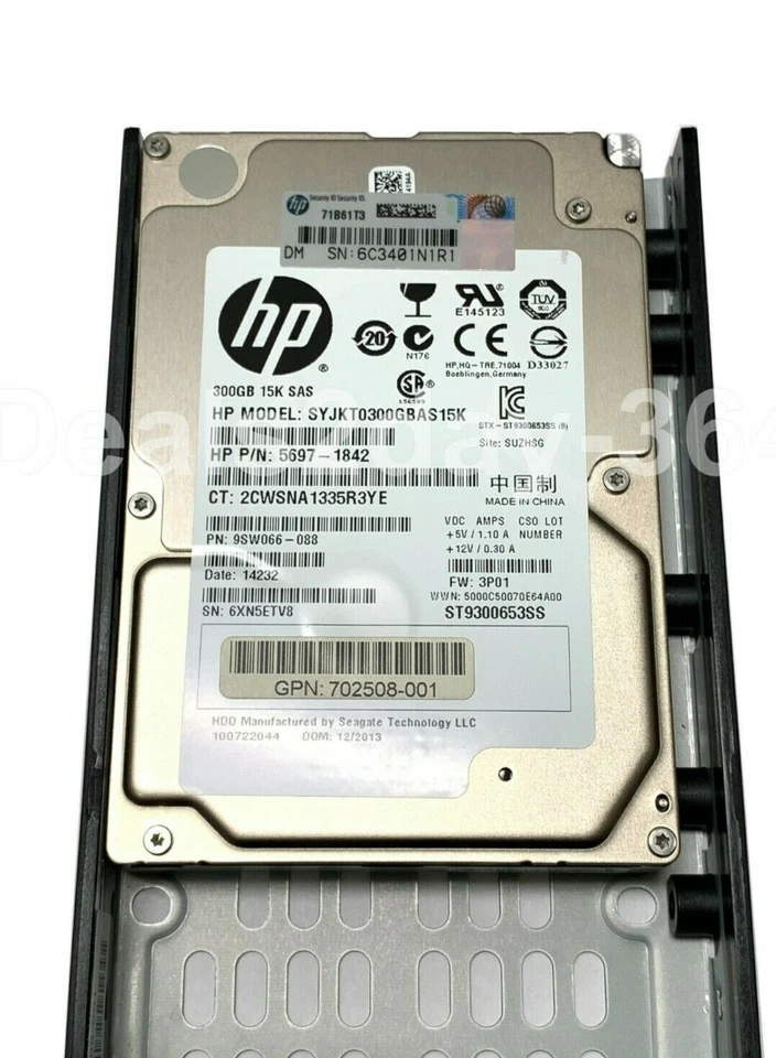 5697-1842 QR492A HPE 3PAR M6710 300GB 15K 6G SFF 2.5'' SAS HDD HARD DRIVE - Image 2 of 3