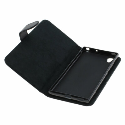 Book Case Etui Handytasche Tasche Hülle f. Sony Xperia XA1 Plus (Schwarz)