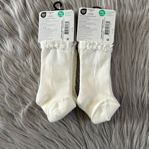 Chaussettes hautes Carter's Child of Mine genou bébé fille taille 6-12 mois blanc - Photo 3/5