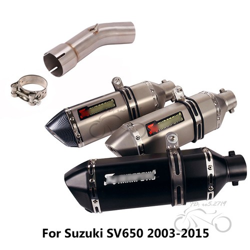 For Suzuki SV650 200315 Exhaust Tips 370mm Muffler Mid Link Pipe Slip