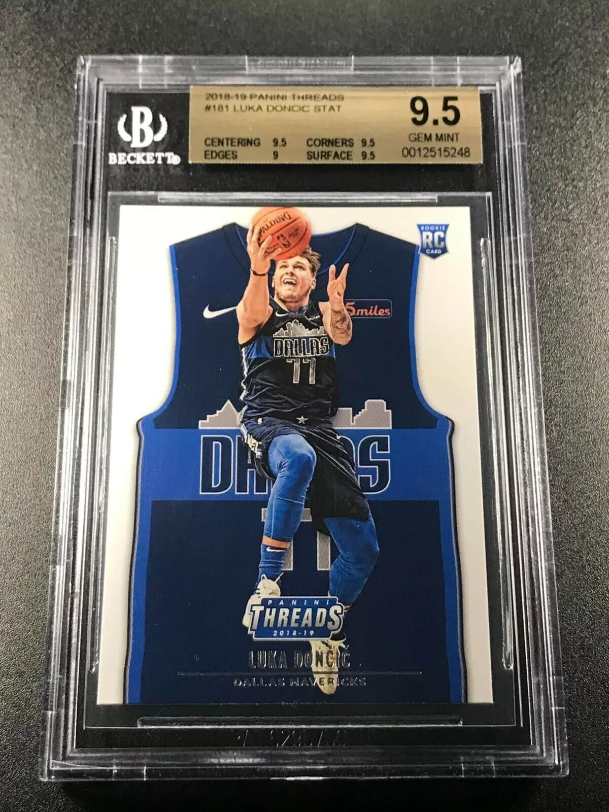 LUKA DONCIC 2018 PANINI THREADS #181 ROOKIE RC BGS 9.5 GEM LAKERS NBA