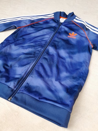 adidas SST Camo Track Jacket Boy's 10 11 Blue White Embroidered Logo Primgreen - Picture 2 of 12
