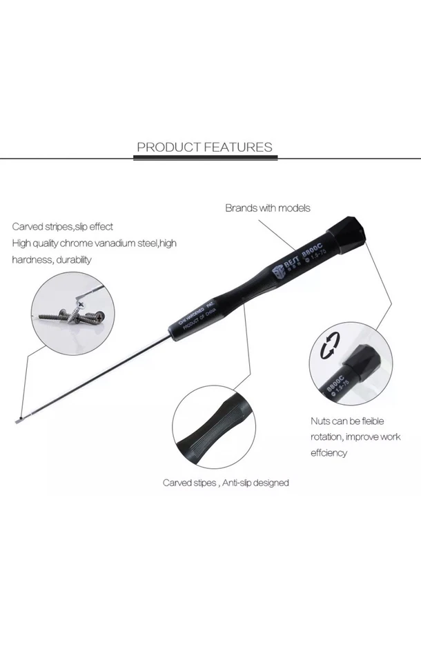 +1.5 Destornillador Phillips para iPhone XS 7 8 6 15 14 12 XS MacBook Pro PH000 MAX Foto 3 de 4