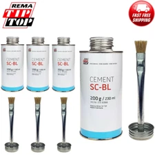 3 x REMA TIP TOP Special Vulcanizing Cement Blue SC-BL  - 200g Tin With Brush