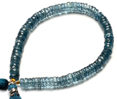 London Blue Color Coated Topaz mm Size Faceted Heishi