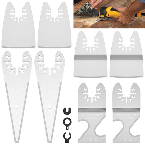 8Pcs Oscillating Tool Scraper Blades Multi Tool Blades for Paint Adhesive ✄ - Picture 2 of 11