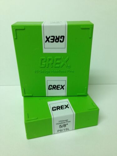 Grex 23 Gauge Headless Micro Pins P6/15L 5/8" Inch 10,000 Per Box - Picture 1 of 2