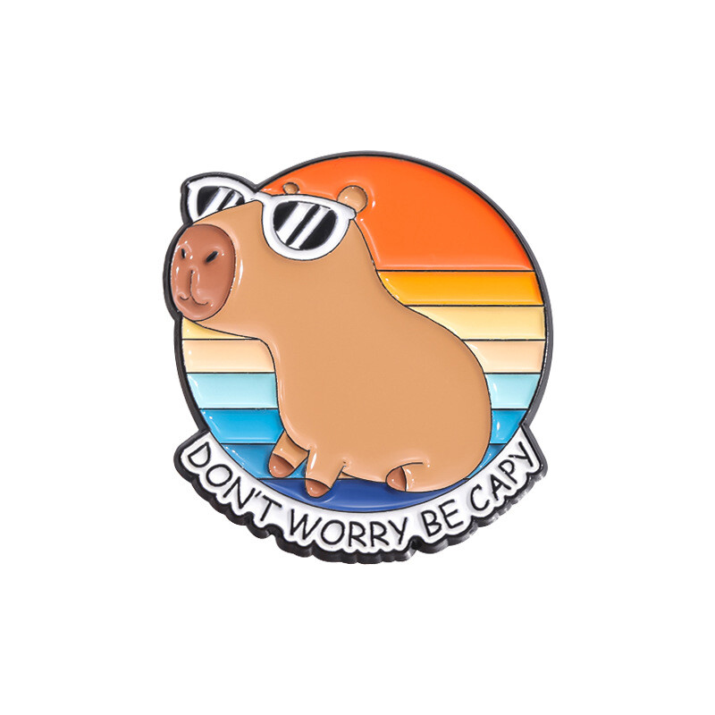 Cute Funny Capybara Hippo Enamel Pins Cartoon Animal Brooches Lapel