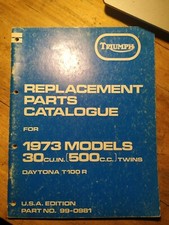 9.7 Triumph Daytona T100R 500cc Parts List 1973 Parts List Original Unit