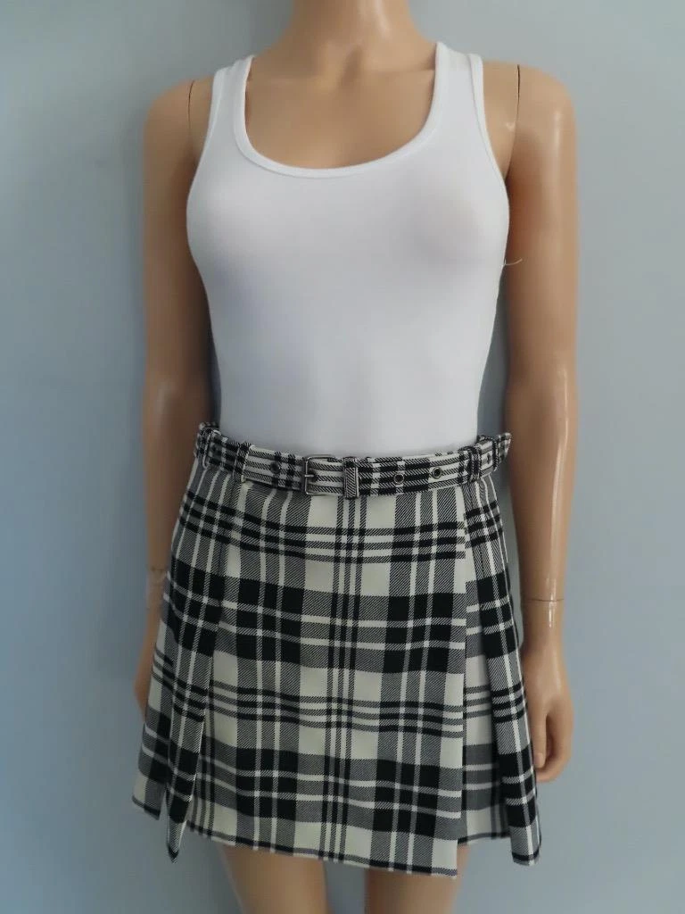 Mini jupe plissée à carreaux noir/blanc Christian Dior taille F 34/US 2