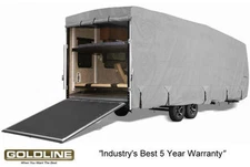 Goldline Premium RV Trailer Toy Hauler Cover Fits 36-38 Foot Grey
