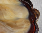 Degenhart Glass Rose OPEN HAND Jewelry Trinket Dish Chocolate Caramel SLAG — photo 5