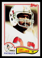 1982 Topps #146 Tony Collins New England Patriots Football Card