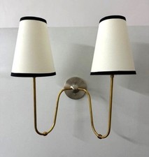 Vintage Style Double Arm Wall Sconce with Fabric Shades